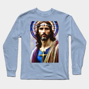 A portrait of Jesus Long Sleeve T-Shirt